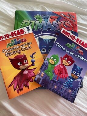 PJ Masks Children's Book Set - Colorful Red, Green & Blue Covers